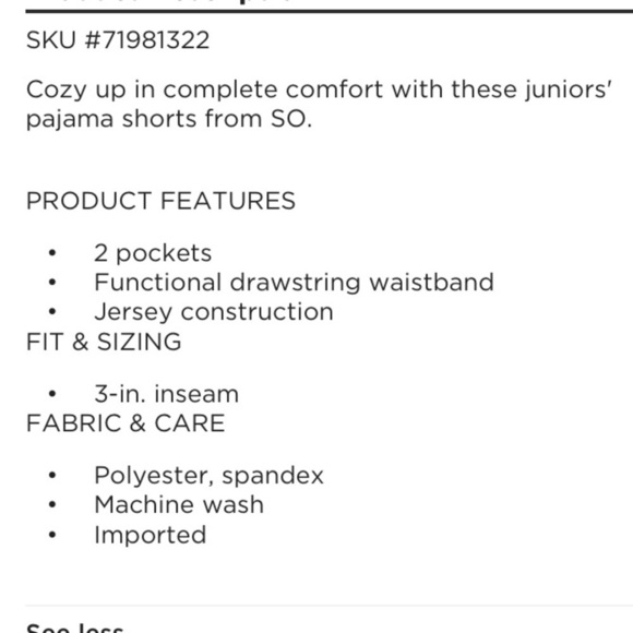 SO 3X pink with coral stars pajama shorts with pockets - Picture 4 of 11